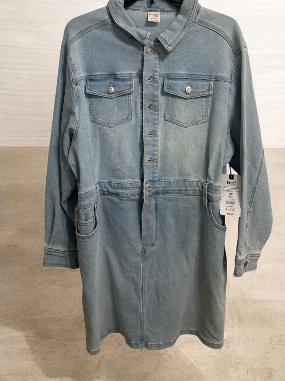 Light Wash Denim Shirt Jacket Coat - Unbranded